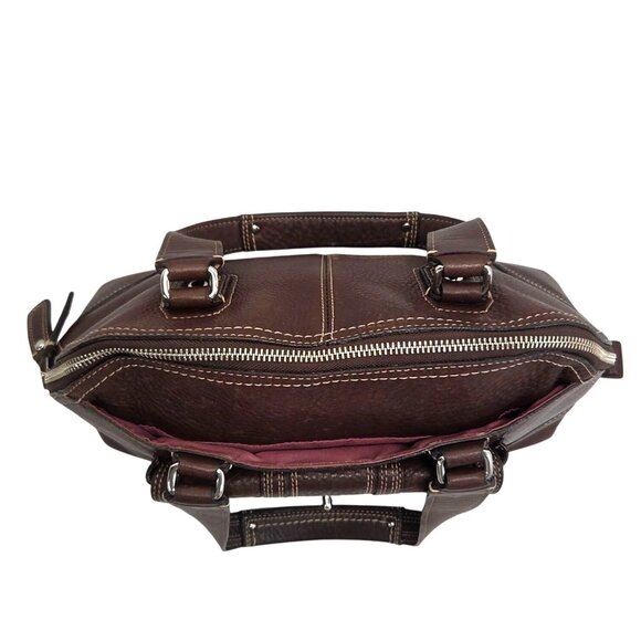 Coach 2009 Dome Top Brown Pebbled Leather Hampton Satchel Handbag 13963 - Picture 3 of 12